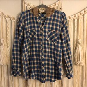 Knit hooded flannel